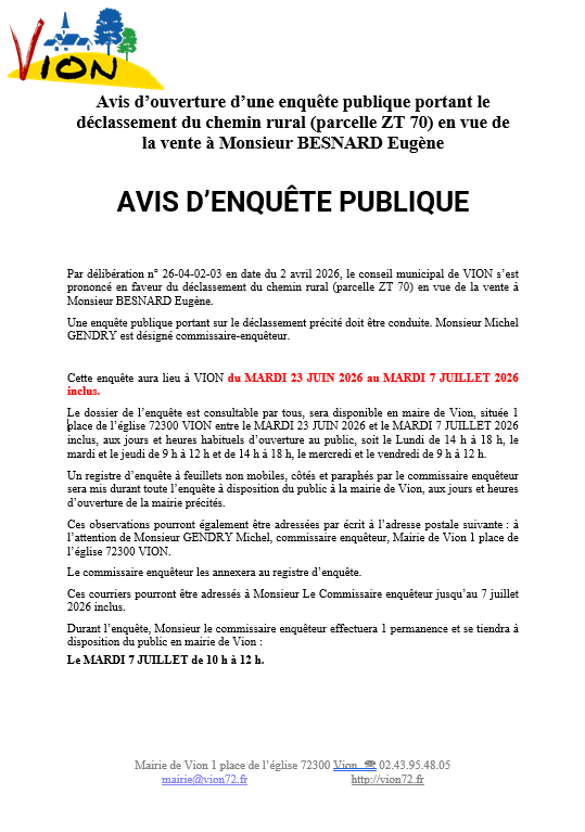2026 enquete publique chemin nouillère