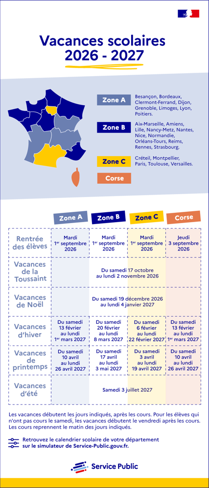 vacances 2026 2027